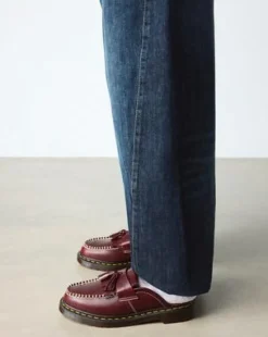 Adrian Leather Mules -lipokkaat in Kirsikanpunainen