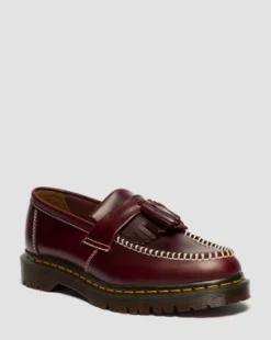 Adrian Orleans Leather Tassel -loaferit in Kirsikanpunainen