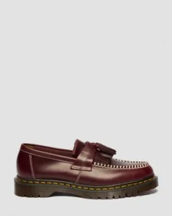Adrian Orleans Leather Tassel -loaferit in Kirsikanpunainen