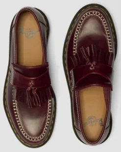 Adrian Orleans Leather Tassel -loaferit in Kirsikanpunainen