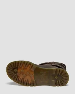 Anistone Two Strap Leather Biker -bootsit in Tummanruskea