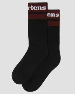 Athletic Logo Organic Cotton Blend -sukat in Musta