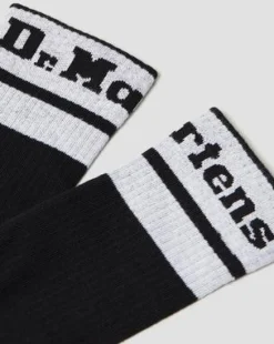 Athletic Logo Organic Cotton Blend -sukat in Musta & Valkoinen