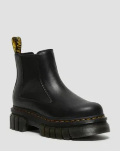 Audrick Nappa Lux Leather Platform Chelsea -bootsit in Musta