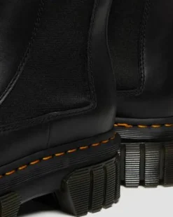 Audrick Nappa Lux Leather Platform Chelsea -bootsit in Musta