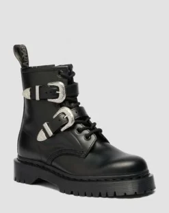 1460 Bex Western Buckle Leather -maiharit in Musta