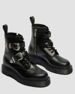 1460 Bex Western Buckle Leather -maiharit in Musta