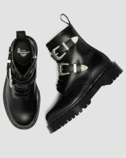1460 Bex Western Buckle Leather -maiharit in Musta