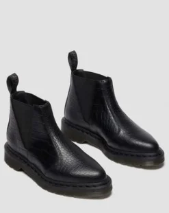 Bianca II Tapered Croc Emboss Leather Lo -nilkkurit in Musta