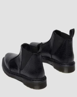 Bianca II Tapered Croc Emboss Leather Lo -nilkkurit in Musta