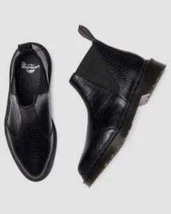 Bianca II Tapered Croc Emboss Leather Lo -nilkkurit in Musta