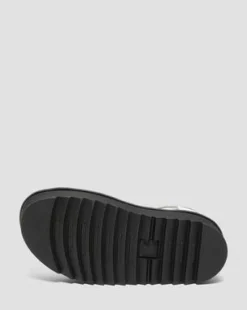 Blaire Quad Hydro Leather Platform Gladiator Sandals in Valkoinen