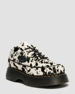 Buzz 5-Eye Dalmatian Hair On Leather -kengät in Kerma & Musta
