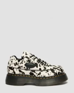 Buzz 5-Eye Dalmatian Hair On Leather -kengät in Kerma & Musta