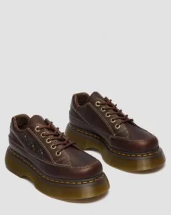 Buzz 5-Eye Flower Grizzly Leather -kengät in Tummanruskea