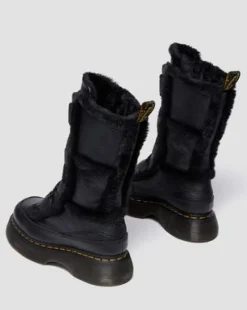 Buzz Lace Up Faux Fur Lined Milled Nappa Leather-maiharit in Musta