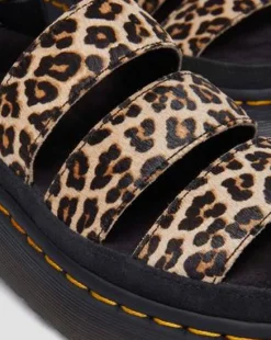 Clarissa Ii Quad Leopard Leather Platform -sandaalit in Vaaleanruskea
