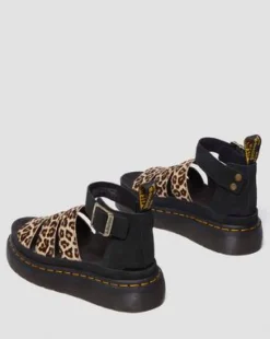 Clarissa Ii Quad Leopard Leather Platform -sandaalit in Vaaleanruskea