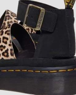 Clarissa Ii Quad Leopard Leather Platform -sandaalit in Vaaleanruskea