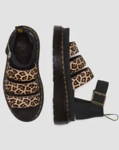Clarissa Ii Quad Leopard Leather Platform -sandaalit in Vaaleanruskea
