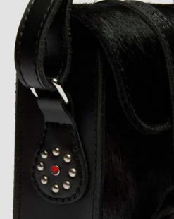 18 cm Hair On & Kiev Leather -olkalaukku in Musta