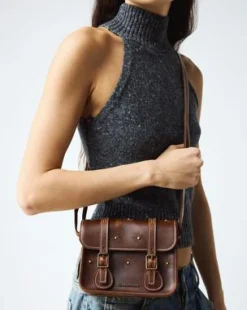 18 cm Mayhem Leather -olkalaukku in Gyldenbrun