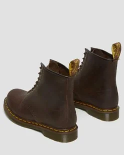 1460 Crazy Horse Leather Lace Up Boots in Ruskea