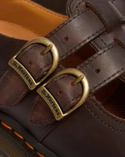 8065 Crazy Horse Leather Mary Jane -kengät in Tummanruskea