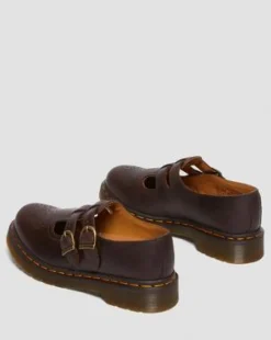 8065 Crazy Horse Leather Mary Jane -kengät in Tummanruskea