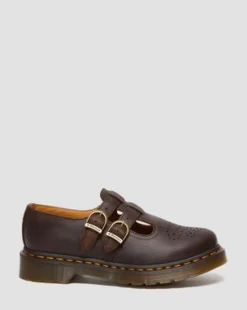 8065 Crazy Horse Leather Mary Jane -kengät in Tummanruskea