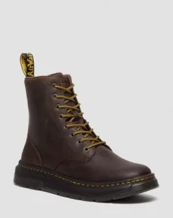Crewson Leather Lace Up -maiharit in Tummanruskea