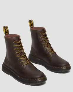 Crewson Leather Lace Up -maiharit in Tummanruskea