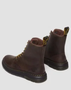 Crewson Leather Lace Up -maiharit in Tummanruskea