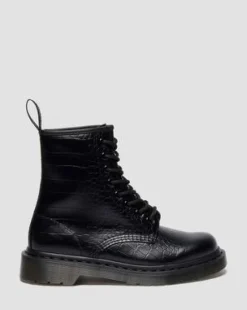 1460 Croc Emboss Leather -maiharit in Musta