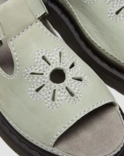 Dunnet Flower Buttersoft Leather -sandaalit in Salvianvihreä