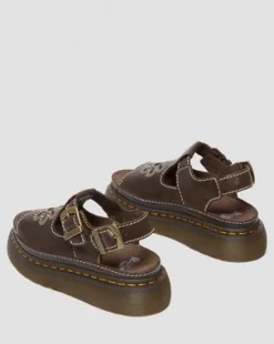 Dunnet Flower Full Grain Leather -sandaalit in Ruskea