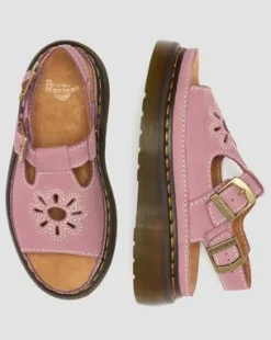 Dunnet Flower Nubuck Platform -sandaalit in Dusty Rose Pink