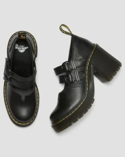 Eviee Sendal Leather Mary Jane Heeled -kengät in Musta