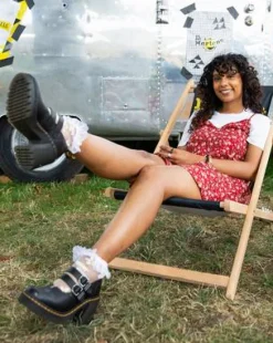 Eviee Sendal Leather Mary Jane Heeled -kengät in Musta