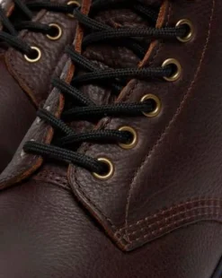 1460 Fleece Lined Grizzly Leather Boots in Tummanruskea