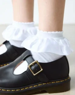 Frill Organic Cotton Blend -sukat in Valkoinen