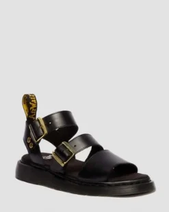 Gryphon Atlas Leather Gladiator -sandaalit in Musta