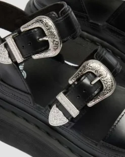 Gryphon Quad Leather Gladiator Platform -sandaalit in Musta