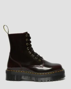 JADON ARCADIA LEATHER PLATFORM BOOTS in Kirsikanpunainen