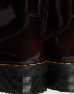 JADON ARCADIA LEATHER PLATFORM BOOTS in Kirsikanpunainen