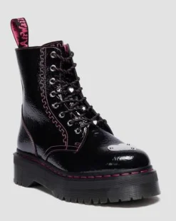 Jadon Distressed Patent Leather Platform -maiharit in Musta