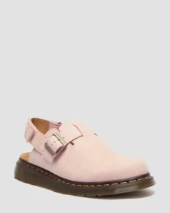Jorge Ii Nubuck Leather Mules in Puuteripinkki