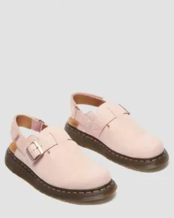 Jorge Ii Nubuck Leather Mules in Puuteripinkki