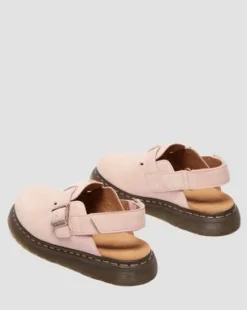 Jorge Ii Nubuck Leather Mules in Puuteripinkki