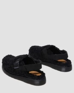 Jorge II Suede & Borg Mules in Musta